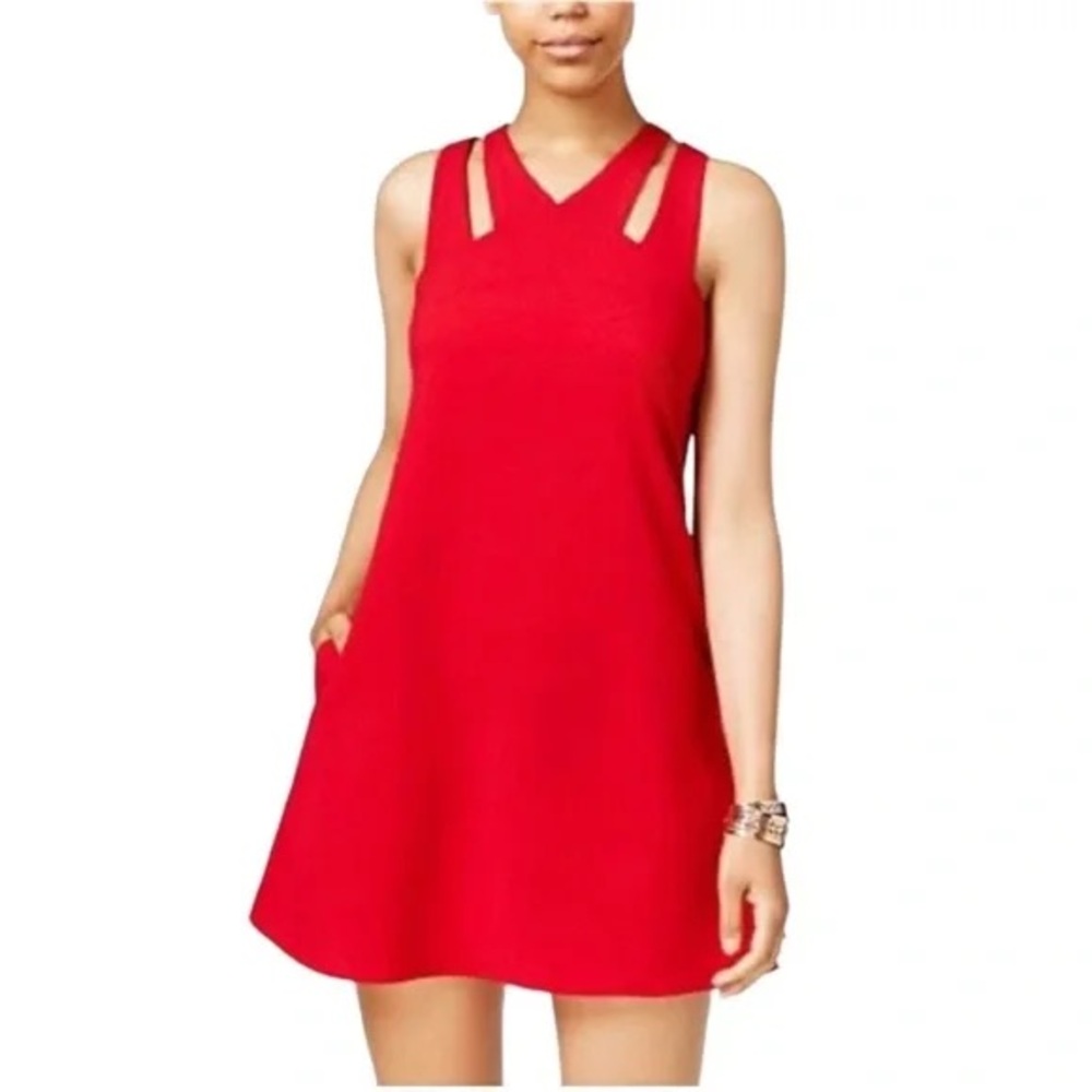NWOT Red Cutout Shift Dress